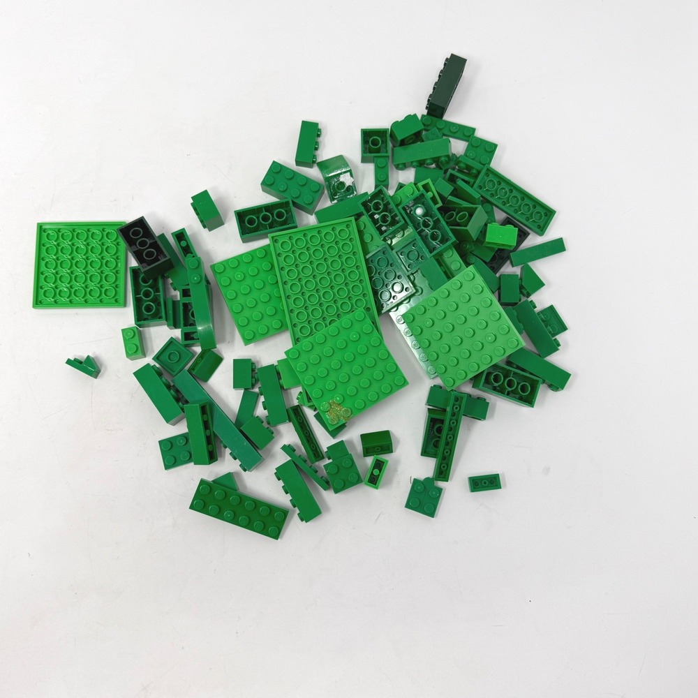 LEGO Bulk Bricks and Baseplates Green 5oz Lot Assorted Building Pieces